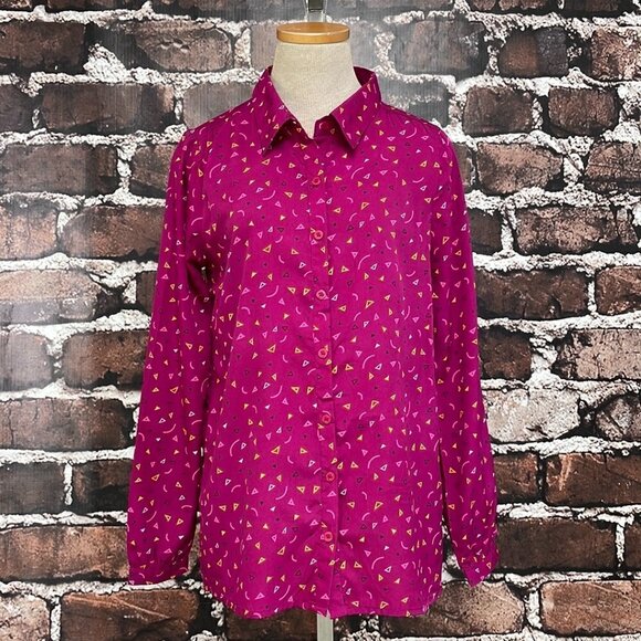 Yumi Shirt Long Sleeve Blouse Button Up Pink Size 2 / 4 - Picture 5 of 17